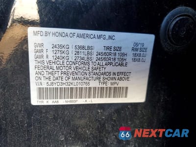 Zdjęcie 13 z 13 samochodu: 2019 ACURA MDX VIN:5J8YD3H32KL010765 - miniatura