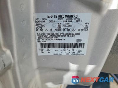 Zdjęcie 12 z 12 samochodu: 2006 FORD F150 VIN:1FTRX12W36KD14619 - miniatura