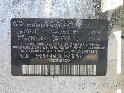 Zdjęcie 12 z 12 samochodu: 2015 HYUNDAI ELANTRA SE VIN:5NPDH4AEXFH630888 - miniatura