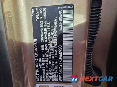 Zdjęcie 10 z 10 samochodu: 2019 PORSCHE CAYENNE S VIN:WP1AB2AY1KDA60930 - miniatura