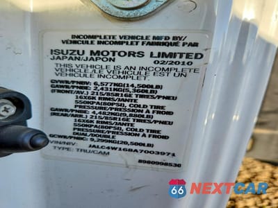 Zdjęcie 12 z 12 samochodu: 2010 ISUZU NPR VIN:JALC4W168A7003971 - miniatura