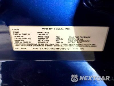 Zdjęcie 12 z 12 samochodu: 2021 TESLA MODEL Y VIN:5YJYGDEE3MF069010 - miniatura