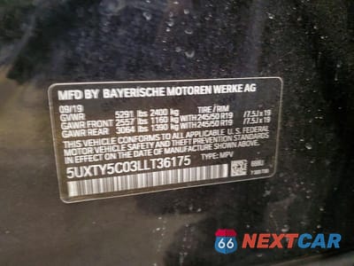 Zdjęcie 12 z 12 samochodu: 2020 BMW X3 XDRIVE30I VIN:5UXTY5C03LLT36175 - miniatura