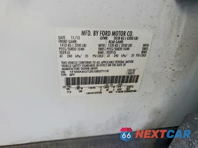 Zdjęcie 12 z 12 samochodu: 2014 FORD EXPLORER SPORT VIN:1FM5K8GT2EGB27115 - miniatura