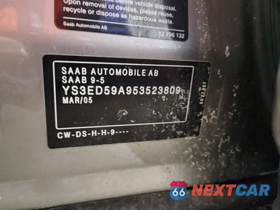 Zdjęcie 12 z 12 samochodu: 2005 SAAB 9-5 ARC VIN:YS3ED59A953523809 - miniatura
