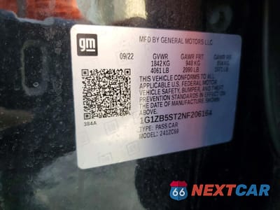 Zdjęcie 12 z 13 samochodu: 2022 CHEVROLET MALIBU LS VIN:1G1ZB5ST2NF206164 - miniatura