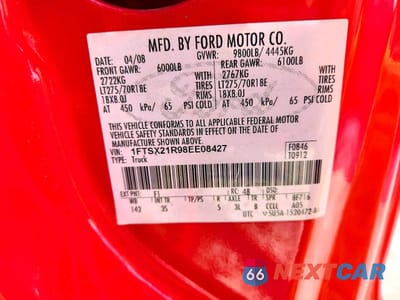 Zdjęcie 12 z 12 samochodu: 2008 FORD F250 SUPER DUTY VIN:1FTSX21R98EE08427 - miniatura