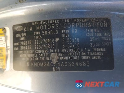 Zdjęcie 13 z 13 samochodu: 2010 KIA SEDONA LX VIN:KNDMG4C34A6334685 - miniatura