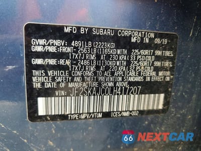 Zdjęcie 14 z 15 samochodu: 2020 SUBARU FORESTER PREMIUM VIN:JF2SKAJC0LH417207 - miniatura