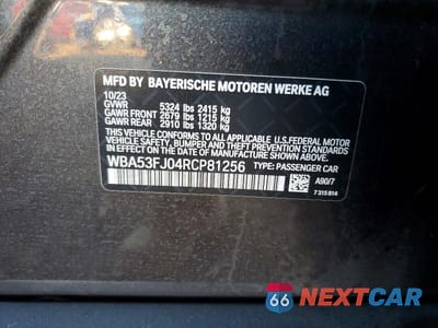 Zdjęcie 12 z 12 samochodu: 2024 BMW 530 XI VIN:WBA53FJ04RCP81256 - miniatura