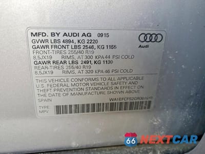 Zdjęcie 12 z 12 samochodu: 2016 AUDI Q3 PREMIUM PLUS VIN:WA1EFCFS2GR007661 - miniatura