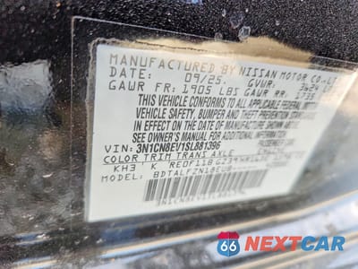 Zdjęcie 12 z 13 samochodu: 2025 NISSAN VERSA SV VIN:3N1CN8EV1SL881396 - miniatura