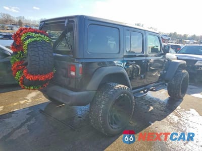 Trzecie zdjęcie samochodu z tyłu: 2020 JEEP WRANGLER UNLIMITED SPORT VIN:1C4HJXDG4LW332279 - miniatura