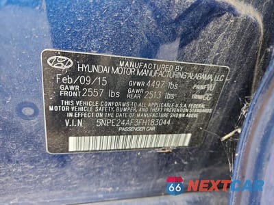 Zdjęcie 12 z 12 samochodu: 2015 HYUNDAI SONATA SE VIN:5NPE24AF3FH183044 - miniatura