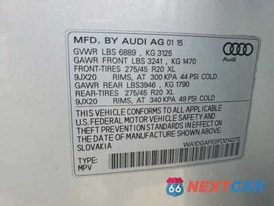 Zdjęcie 13 z 13 samochodu: 2015 AUDI Q7 PRESTIGE VIN:WA1DGAFE0FD014370 - miniatura