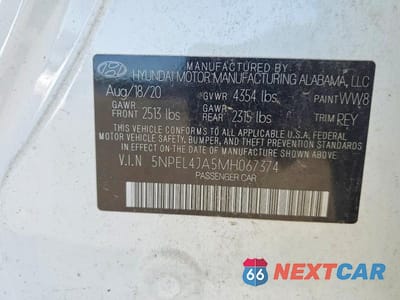 Zdjęcie 12 z 12 samochodu: 2021 HYUNDAI SONATA SEL VIN:5NPEL4JA5MH067374 - miniatura