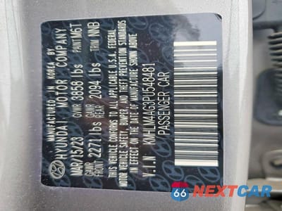 Zdjęcie 12 z 12 samochodu: 2023 HYUNDAI ELANTRA SEL VIN:KMHLM4AG3PU548481 - miniatura