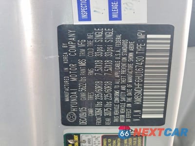 Zdjęcie 13 z 13 samochodu: 2017 HYUNDAI SANTA FE SE VIN:KM8SMDHF6HU167430 - miniatura