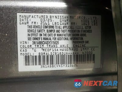 Zdjęcie 12 z 12 samochodu: 2025 NISSAN SENTRA SV VIN:3N1AB8CV4SY315626 - miniatura