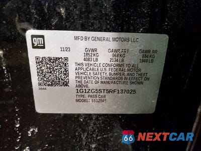 Zdjęcie 12 z 12 samochodu: 2024 CHEVROLET MALIBU RS VIN:1G1ZG5ST5RF137025 - miniatura