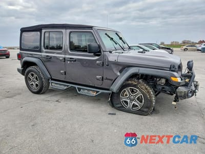 Czwarte zdjęcie samochodu z boku: 2022 JEEP WRANGLER UNLIMITED SPORT VIN:1C4HJXDG4NW172780 - miniatura