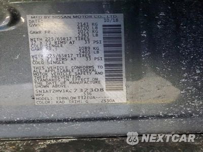 Zdjęcie 13 z 13 samochodu: 2019 NISSAN ROGUE SV VIN:5N1AT2MV1KC732308 - miniatura