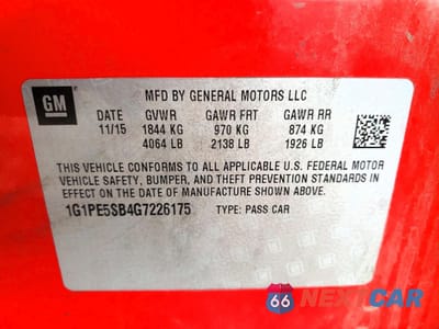 Zdjęcie 12 z 12 samochodu: 2016 CHEVROLET CRUZE LIMITED LT VIN:1G1PE5SB4G7226175 - miniatura