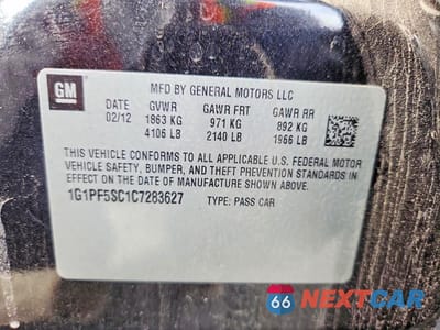 Zdjęcie 12 z 12 samochodu: 2012 CHEVROLET CRUZE LT VIN:1G1PF5SC1C7283627 - miniatura