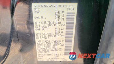 Zdjęcie 10 z 10 samochodu: 2014 NISSAN FRONTIER PRO-4X VIN:1N6AD0EV1EN738359 - miniatura