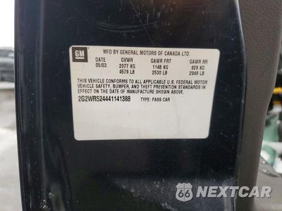 Zdjęcie 12 z 12 samochodu: 2004 PONTIAC GRAND PRIX GTP VIN:2G2WR524441141388 - miniatura