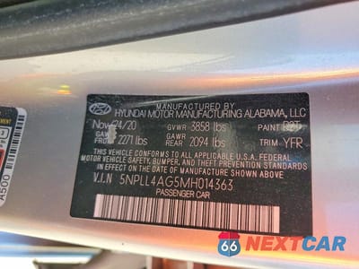 Zdjęcie 12 z 12 samochodu: 2021 HYUNDAI ELANTRA SE VIN:5NPLL4AG5MH014363 - miniatura