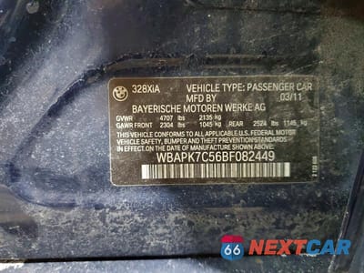 Zdjęcie 12 z 12 samochodu: 2011 BMW 328 XI VIN:WBAPK7C56BF082449 - miniatura