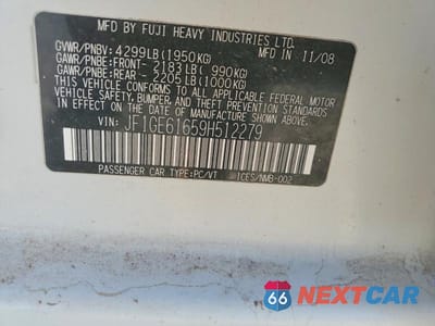 Zdjęcie 12 z 12 samochodu: 2009 SUBARU IMPREZA 2.5I VIN:JF1GE61659H512279 - miniatura