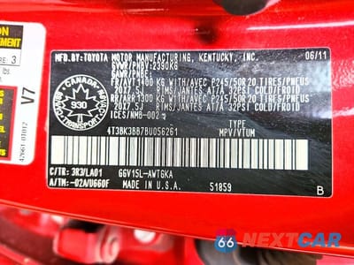 Zdjęcie 13 z 13 samochodu: 2011 TOYOTA VENZA VIN:4T3BK3BB7BU056261 - miniatura