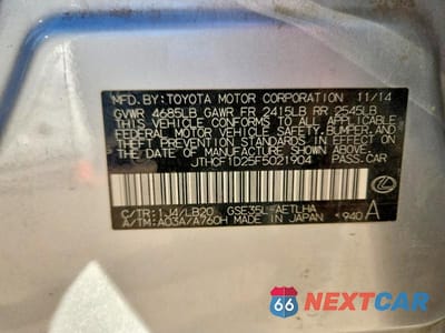 Zdjęcie 13 z 13 samochodu: 2015 LEXUS IS 250 VIN:JTHCF1D25F5021904 - miniatura