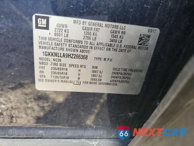 Zdjęcie 13 z 13 samochodu: 2017 GMC ACADIA SLE VIN:1GKKNLLA9HZ266368 - miniatura