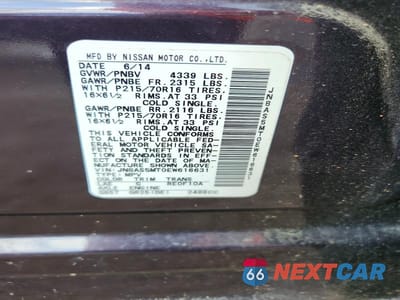 Zdjęcie 13 z 13 samochodu: 2014 NISSAN ROGUE SELECT S VIN:JN8AS5MT0EW616631 - miniatura