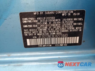 Zdjęcie 12 z 12 samochodu: 2020 SUBARU CROSSTREK LIMITED VIN:JF2GTDNC8LH277440 - miniatura