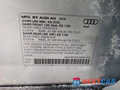 Zdjęcie 12 z 12 samochodu: 2016 AUDI Q3 PRESTIGE VIN:WA1GFCFS7GR001007 - miniatura