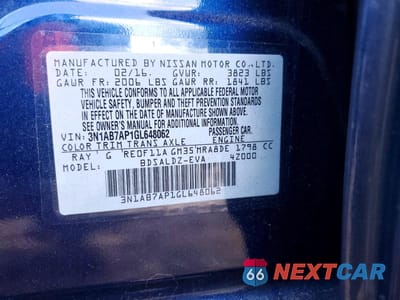 Zdjęcie 12 z 12 samochodu: 2016 NISS SENTRA SV VIN:3N1AB7AP1GL648062 - miniatura