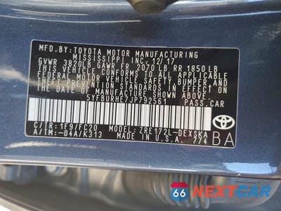 Zdjęcie 12 z 12 samochodu: 2018 TOYOTA COROLLA L VIN:5YFBURHE7JP792561 - miniatura