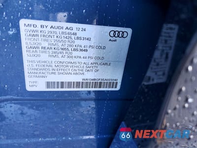 Zdjęcie 14 z 14 samochodu: 2025 AUDI Q6 E-TRON PRESTIGE VIN:WA134BGF3SA023240 - miniatura