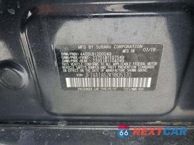 Zdjęcie 12 z 12 samochodu: 2019 SUBARU WRX VIN:JF1VA1A62K9805370 - miniatura