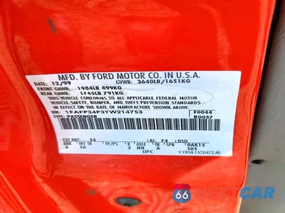 Zdjęcie 12 z 12 samochodu: 2000 FORD FOCUS SE VIN:1FAFP34P3YW214753 - miniatura