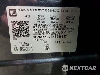 Zdjęcie 23 z 24 samochodu: 2022 CHEVROLET EQUINOX LT VIN:3GNAXKEV3NS246337 - miniatura