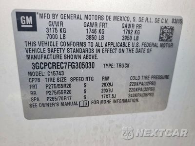 Zdjęcie 12 z 13 samochodu: 2015 CHEVROLET SILVERADO C1500 LT VIN:3GCPCREC7FG305030 - miniatura