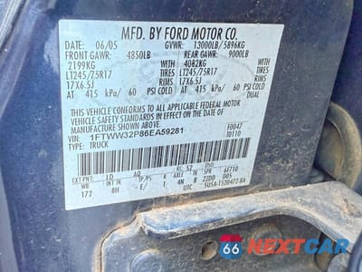 Zdjęcie 10 z 10 samochodu: 2006 FORD F350 SUPER DUTY VIN:1FTWW32P86EA59281 - miniatura