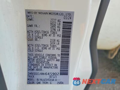 Zdjęcie 12 z 12 samochodu: 2024 NISSAN FRONTIER S VIN:1N6ED1CL4RN645902 - miniatura