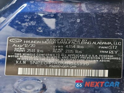 Zdjęcie 13 z 13 samochodu: 2021 HYUNDAI SONATA SE VIN:5NPEG4JA0MH065990 - miniatura