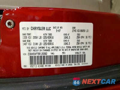 Zdjęcie 13 z 13 samochodu: 2008 DODGE GRAND CARAVAN SXT VIN:2D8HN54P78R126982 - miniatura